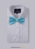 AQUA BLUE SELF PATTERN BOW TIE BT-1003 - Image 2
