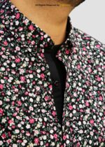 BLACK FLORAL PRINTED CASUAL SHIRT For Men-CS-1008 - Image 3