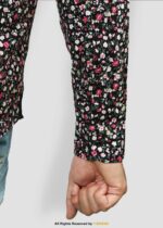 BLACK FLORAL PRINTED CASUAL SHIRT For Men-CS-1008 - Image 4