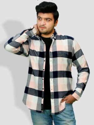 PINK FLANNEL SCALE CHECK WINTER SHIRT-CS-1009