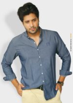 LIGHT BLUE DENIM SIGNATURE SHIRT FOR MEN-CS-1014
