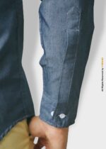 LIGHT BLUE DENIM SIGNATURE SHIRT FOR MEN-CS-1014 - Image 4