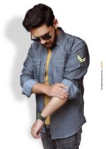 TWO POCKET GREY DENIM SHIRT-CS-1017 - Image 3