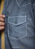 TWO POCKET GREY DENIM SHIRT-CS-1017 - Image 5