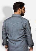 TWO POCKET GREY DENIM SHIRT-CS-1017 - Image 2