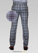 Grey Slim-Fit Plaid Check Trousers for Men – DP-1014 | YBRAND - Image 2