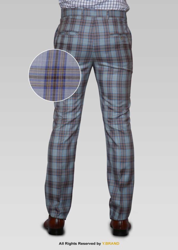 GREY SLIM-FIT PLAID CHECK TROUSERS-DP-1014 2 GREY SLIM-FIT PLAID CHECK TROUSERS-DP-1014