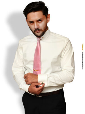 SELF TEXTURED, CLUB PIN COLLAR SHIRT-DS-1011
