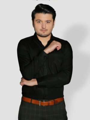 BLACK SOFT EGYPTIAN CLASSIC DRESS SHIRT-FS-1018