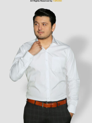 Y.BRAND-White soft Egyptian classic Dress shirt for men-FS-1020