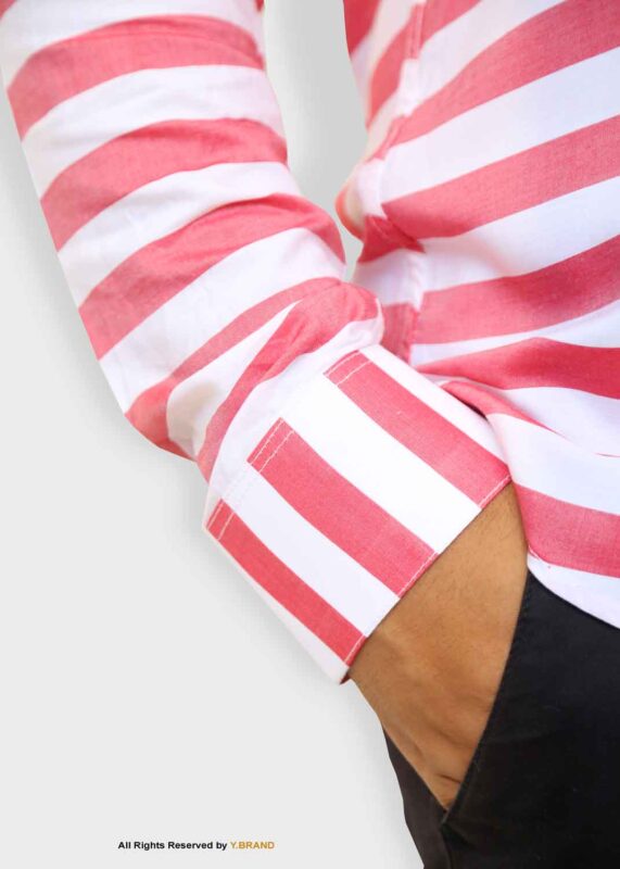RED WHITE LINEN LINING SHIRT FOR MEN-FS-1024 8 FS 1024