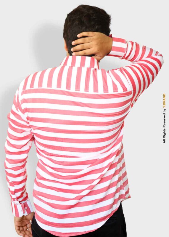 RED WHITE LINEN LINING SHIRT FOR MEN-FS-1024 12 FS 1024d