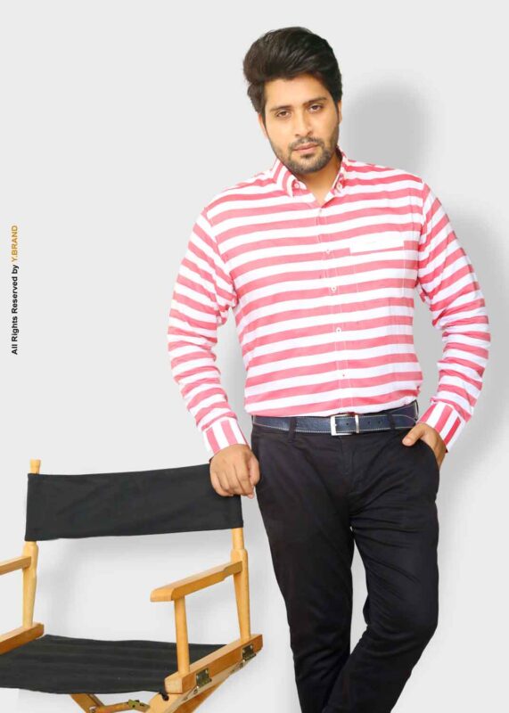 RED WHITE LINEN LINING SHIRT FOR MEN-FS-1024 13 FS 1024e