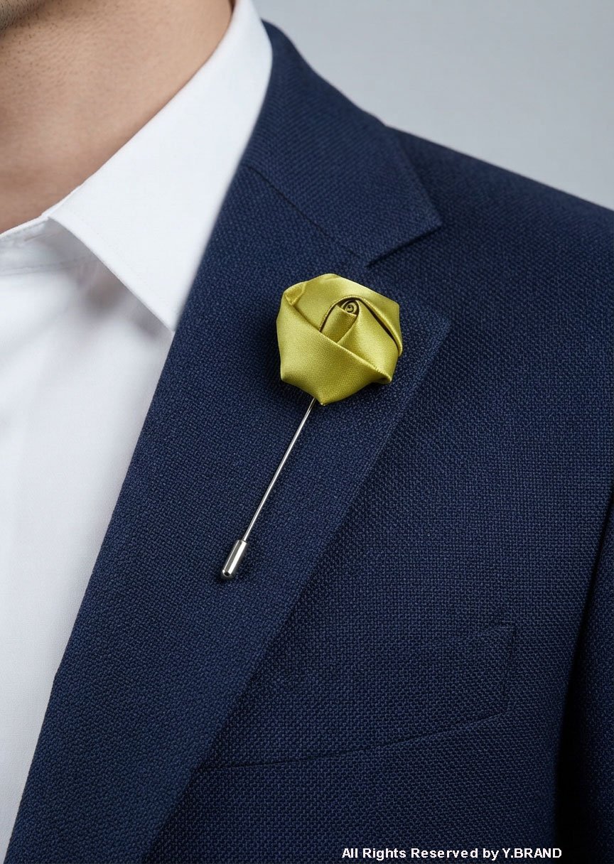 LP-010c Y.BRAND-YELLOW ROSE LAPEL PIN-LP-010 - Image 1