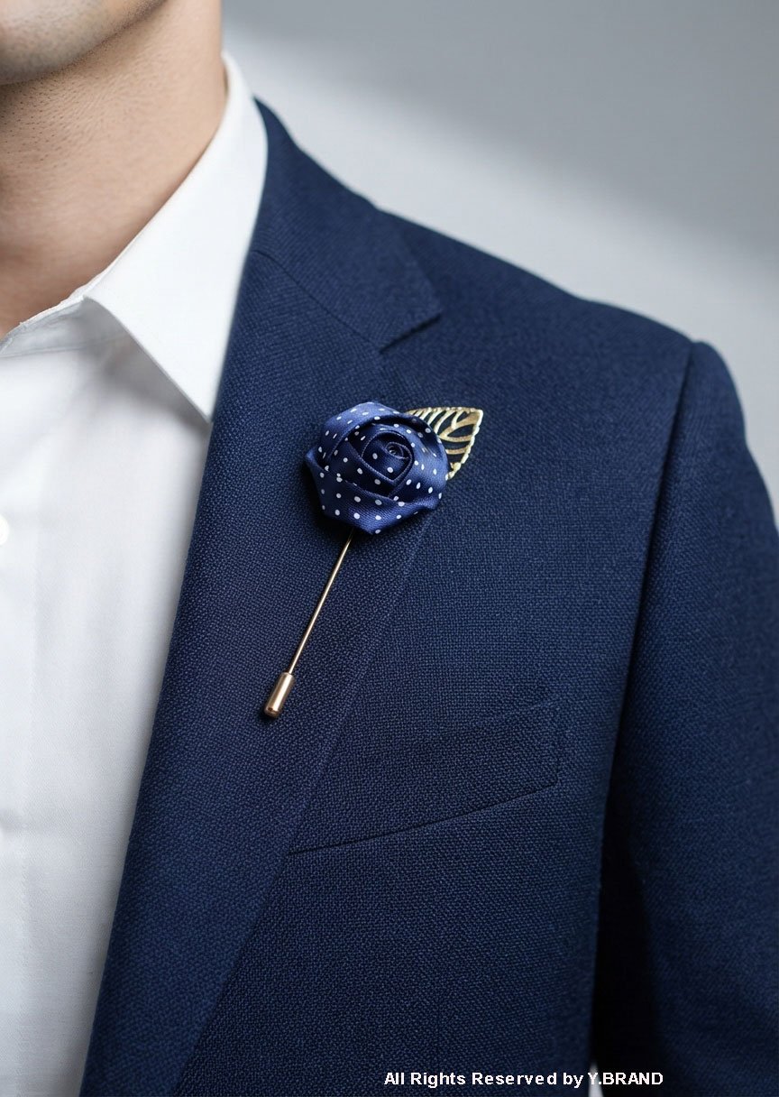 LP-022b DARK BLUE DOTTED LAPEL PIN-LP-022 - Image 1