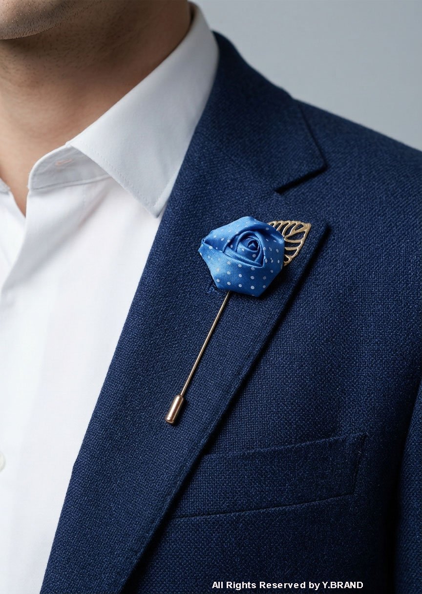 LP-027b LIGHT BLUE DOTTED LAPEL PIN-LP-027 - Image 1