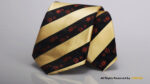 GOLDEN AND BLACK TIE WITH FLORAL PRINT T-030