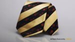 GOLDEN AND BLACK TIE WITH FLORAL PRINT T-030 - Image 2