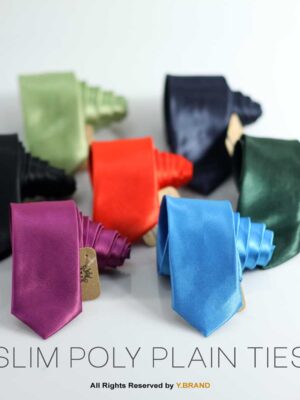 Slim Poly Plain Ties-T-064