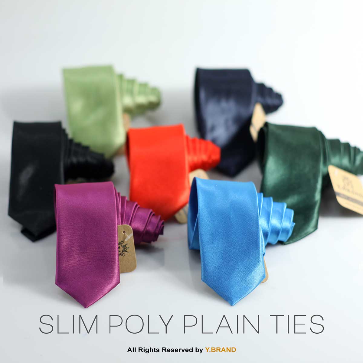 T_064 Slim Poly Plain Ties-T-064 - Image 1