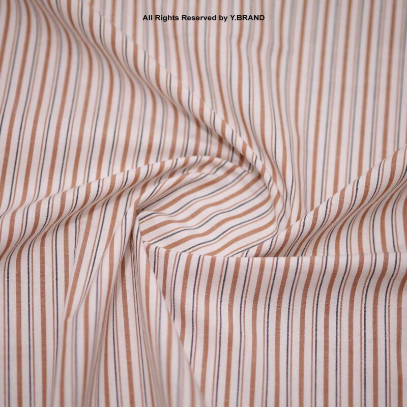 BROWN BLACK STRIPED COTTON