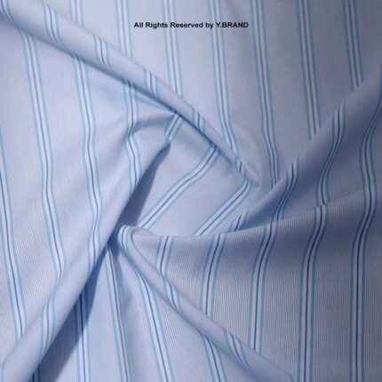 BLUE AND WHITE STRIPED COTTON
