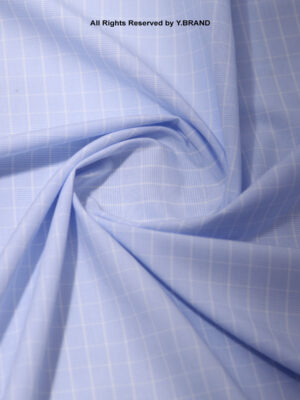 SKY BLUE GRID CHECK COTTON YCS-1008