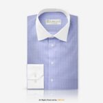 SKY BLUE GRID CHECK COTTON YCS-1008 - Image 4