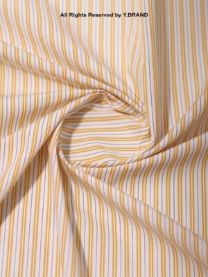ITALIAN MUSTARD & BLACK STRIPED COTTON YCS-1015