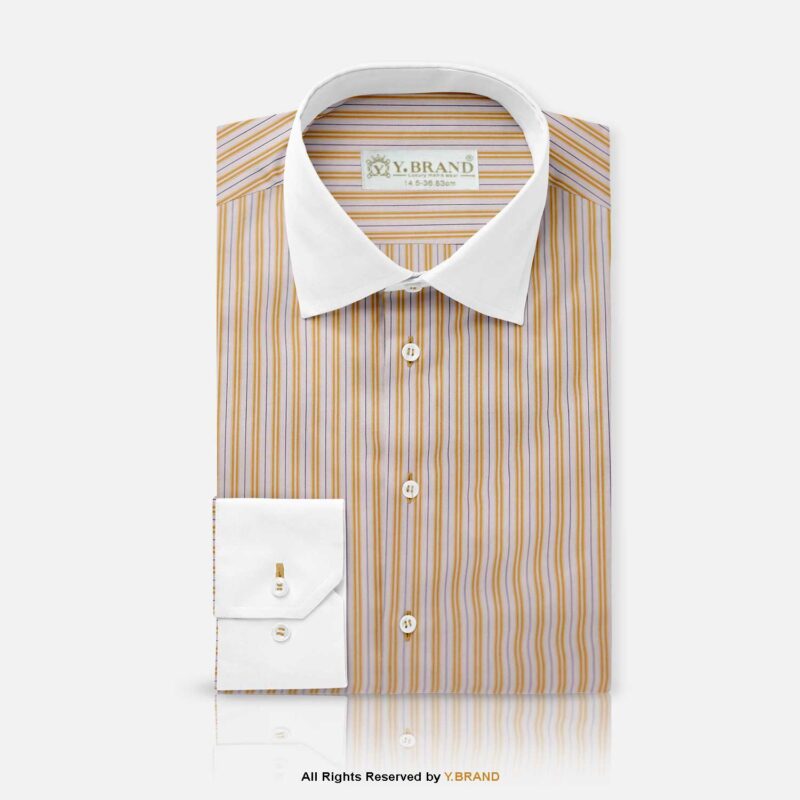 ITALIAN MUSTARD & BLACK STRIPED COTTON