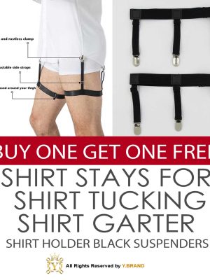 Black Shirt Stays-Shirt Garters-Shirt holder suspenders