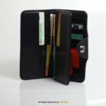 Unisex Long Leather Wallet with button-LW-035 - Image 4
