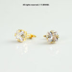 Luxury Gold Cufflinks with Big Zircon-CL-0063 - Image 3