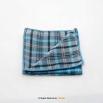 Y.BRAND-Blue Plaid Check Pocket Square PS-1027