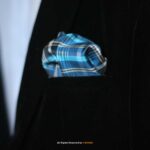 Y.BRAND-Blue Plaid Check Pocket Square PS-1027 - Image 2