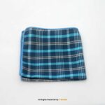 Y.BRAND-Blue Plaid Check Pocket Square PS-1027