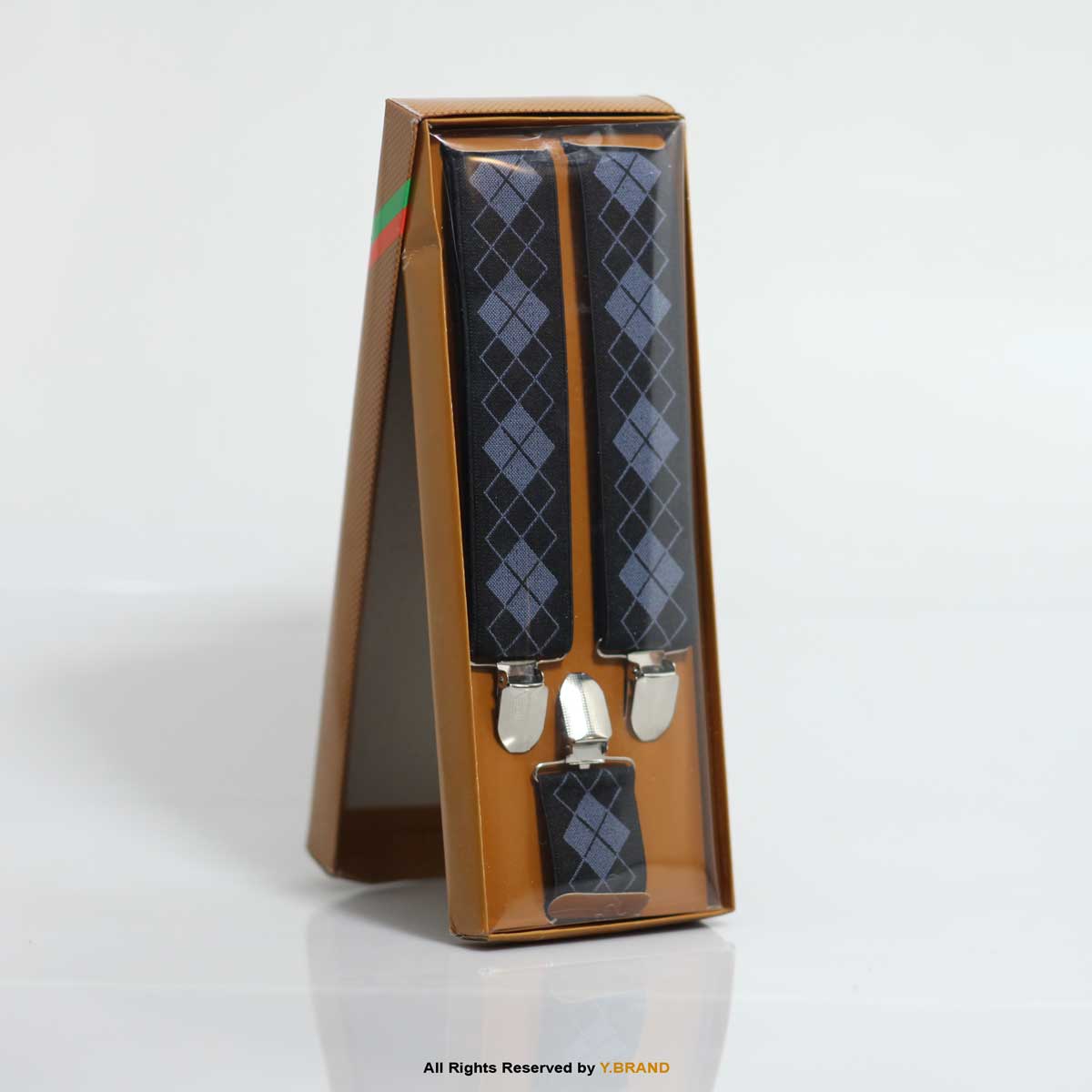 Square Pattern Three clips Elastic Suspender-SB-1011 1 Square Pattern Three clips Elastic Suspender-SB-1011