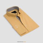 Mustard formal shirt with contrast detail DS-1012