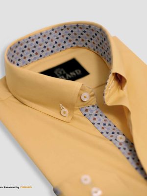 Mustard formal shirt with contrast detail DS-1012