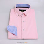 Light Pink formal shirt with double contrast DS-1018