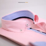 Light Pink formal shirt with double contrast DS-1018 - Image 3