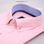 Light Pink formal shirt with double contrast DS-1018 - Image 4