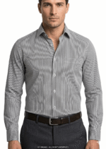 Business Black and white striped formal shirt FS-1036