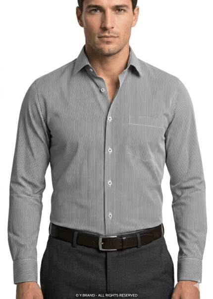Business Black and white striped formal shirt FS-1036