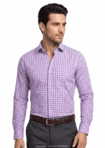 Purple Gingham check formal shirt FS-1033