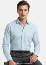 Classic Turquoise striped formal shirt FS-1032