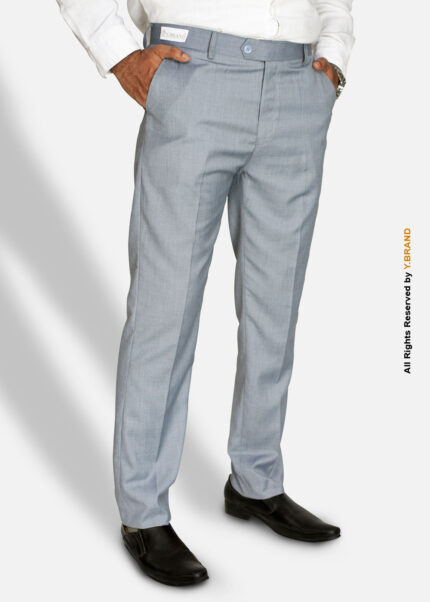 Pearl Gray Slim Fit Dress Trousers – DP-1020 | YBRAND