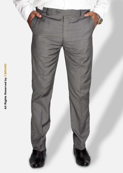 Ash Gray Slim Fit Dress Trousers – DP-1021 | YBRAND