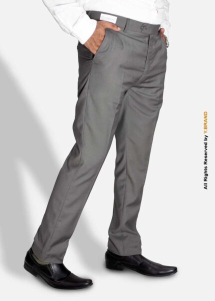 Ash Gray Slim Fit Dress Trousers – DP-1021 | YBRAND