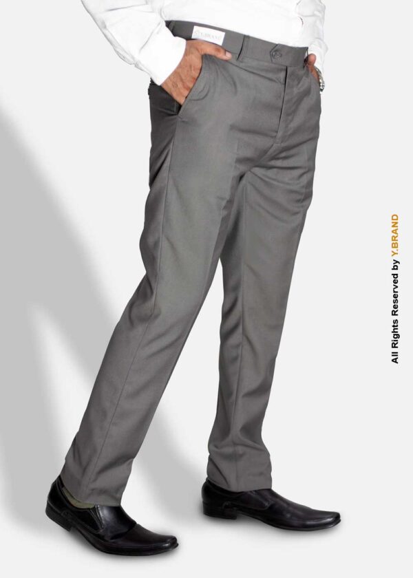 Ash Gray Slim Fit Dress Trousers – DP-1021 | YBRAND 2 Ash Gray Slim Fit Dress Trousers – DP-1021 | YBRAND